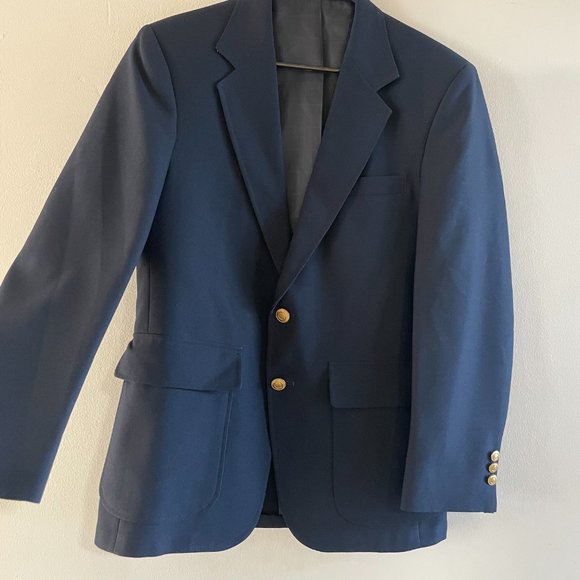 Perma-Prest Navy Suit Jacket - Picture 2 of 11